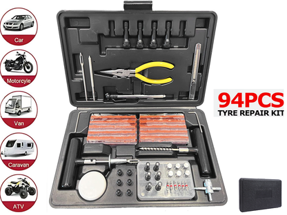 Tyre repair kit packed neatly for roadside emergencies