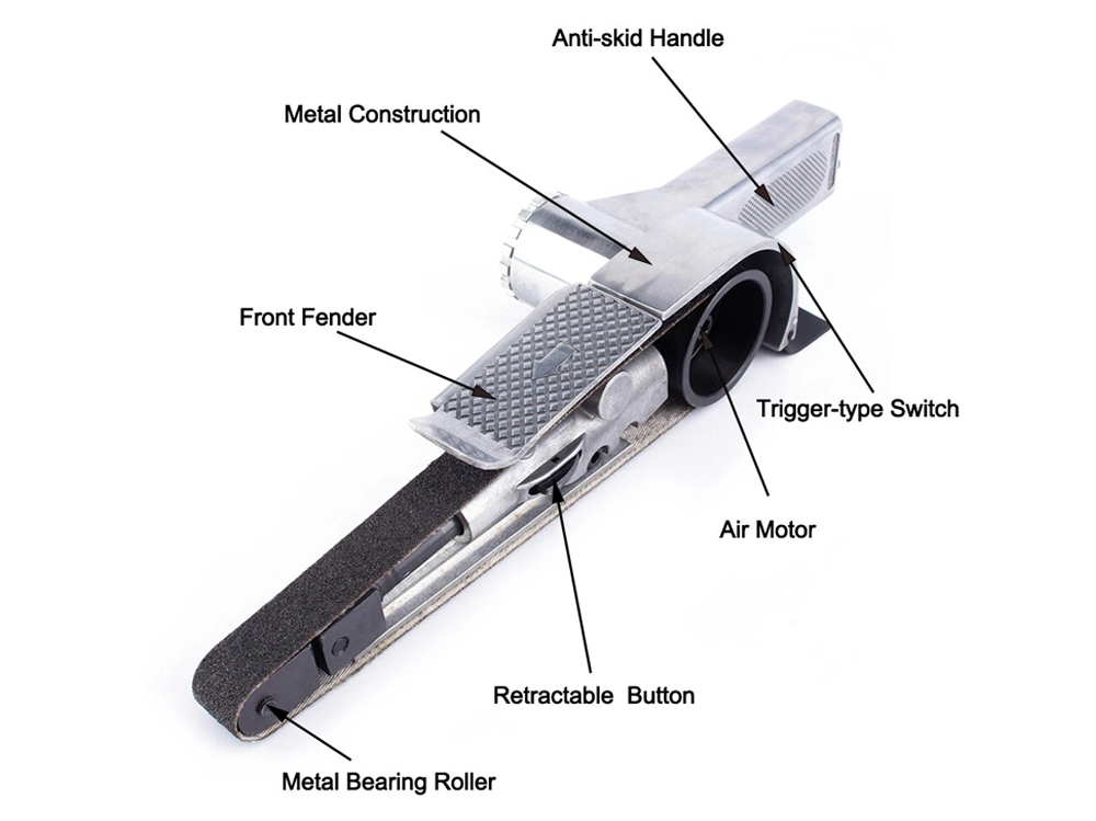 Air Belt Sander with Sanding Belts (Pneumatic Tool)