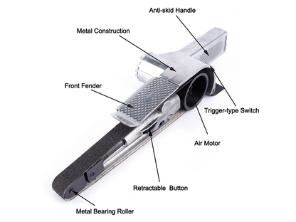 Air Belt Sander with Sanding Belts (Pneumatic Tool)