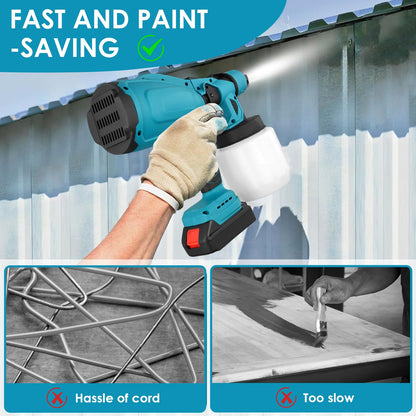 Paint sprayer ready for indoor furniture painting