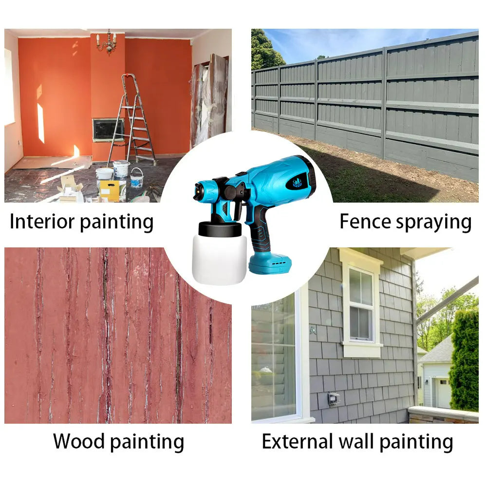 Paint sprayer ready for indoor furniture painting