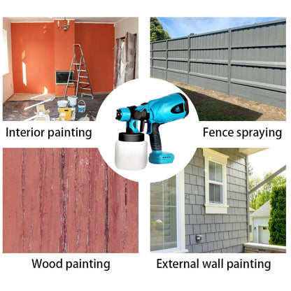 Paint sprayer ready for indoor furniture painting