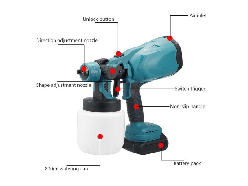 Paint sprayer ready for indoor furniture painting