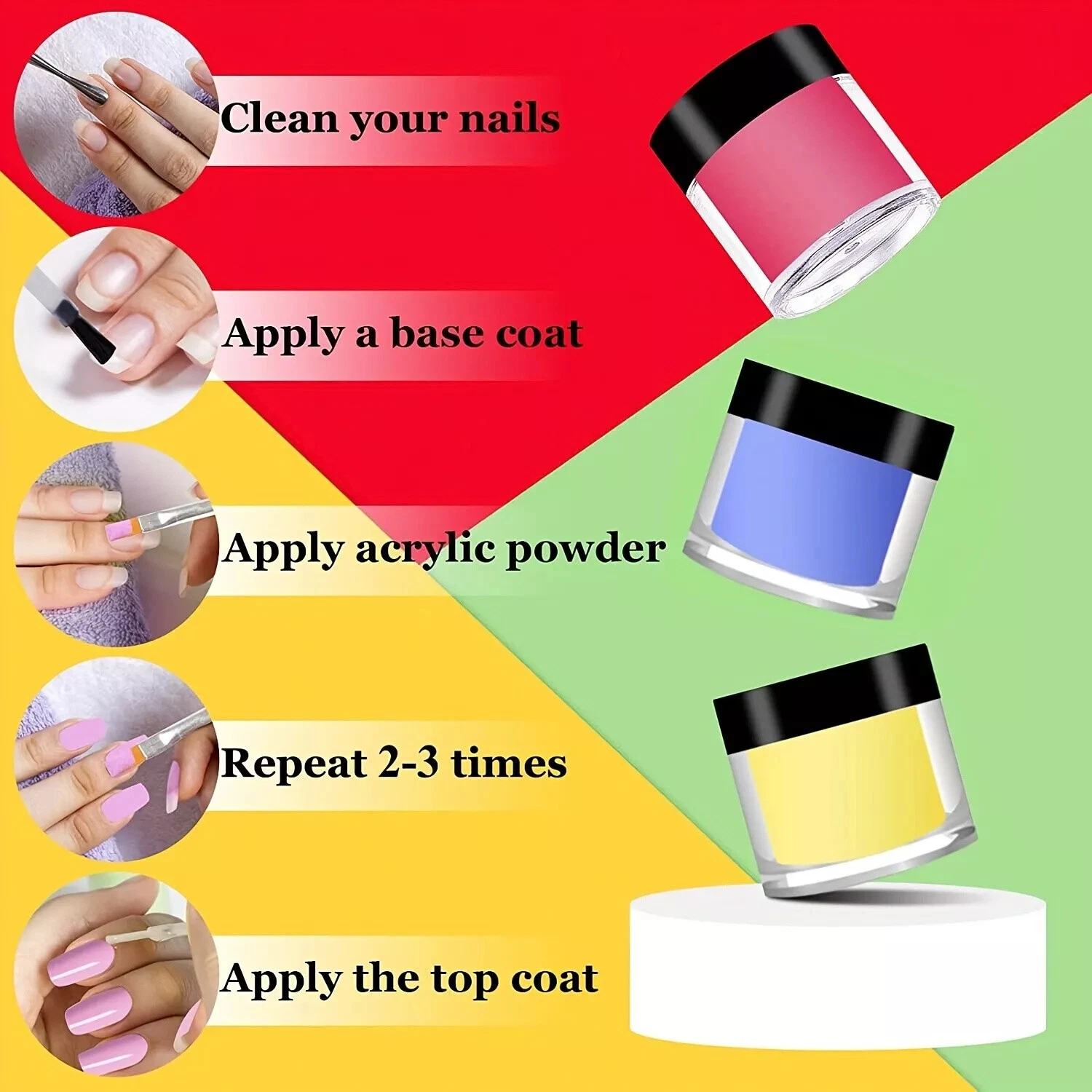 Nail dip powder kit with fast-drying resin powder