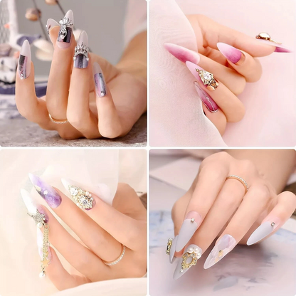 Nail dip powder kit powders arranged by colour shade