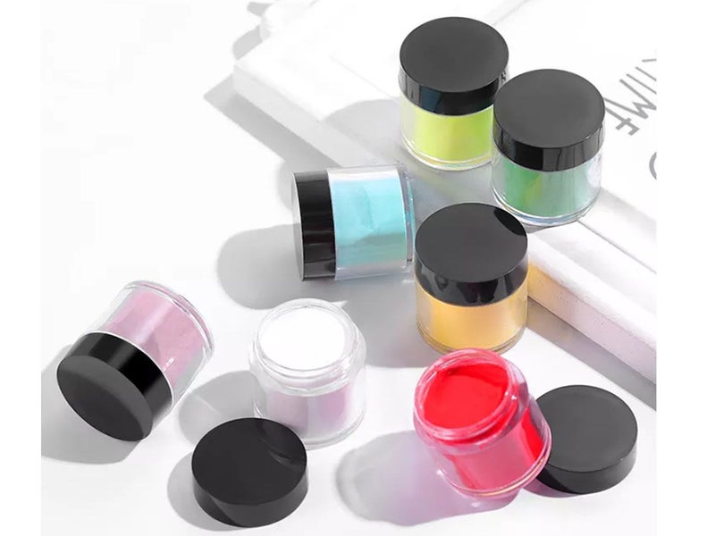 Nail dip powder kit with fast-drying resin powder