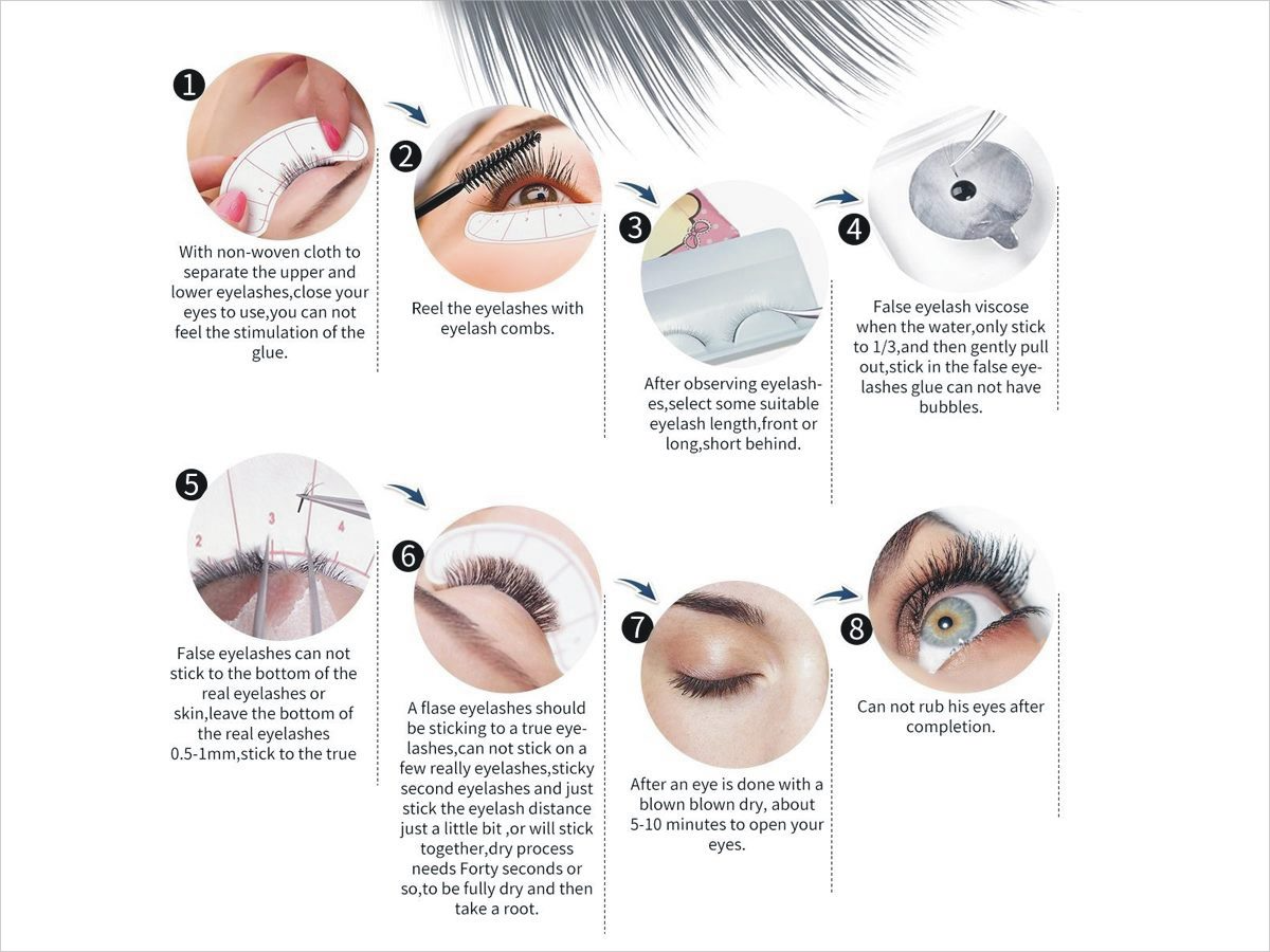 Lash extensions kit tape roll and tweezers in use setup
