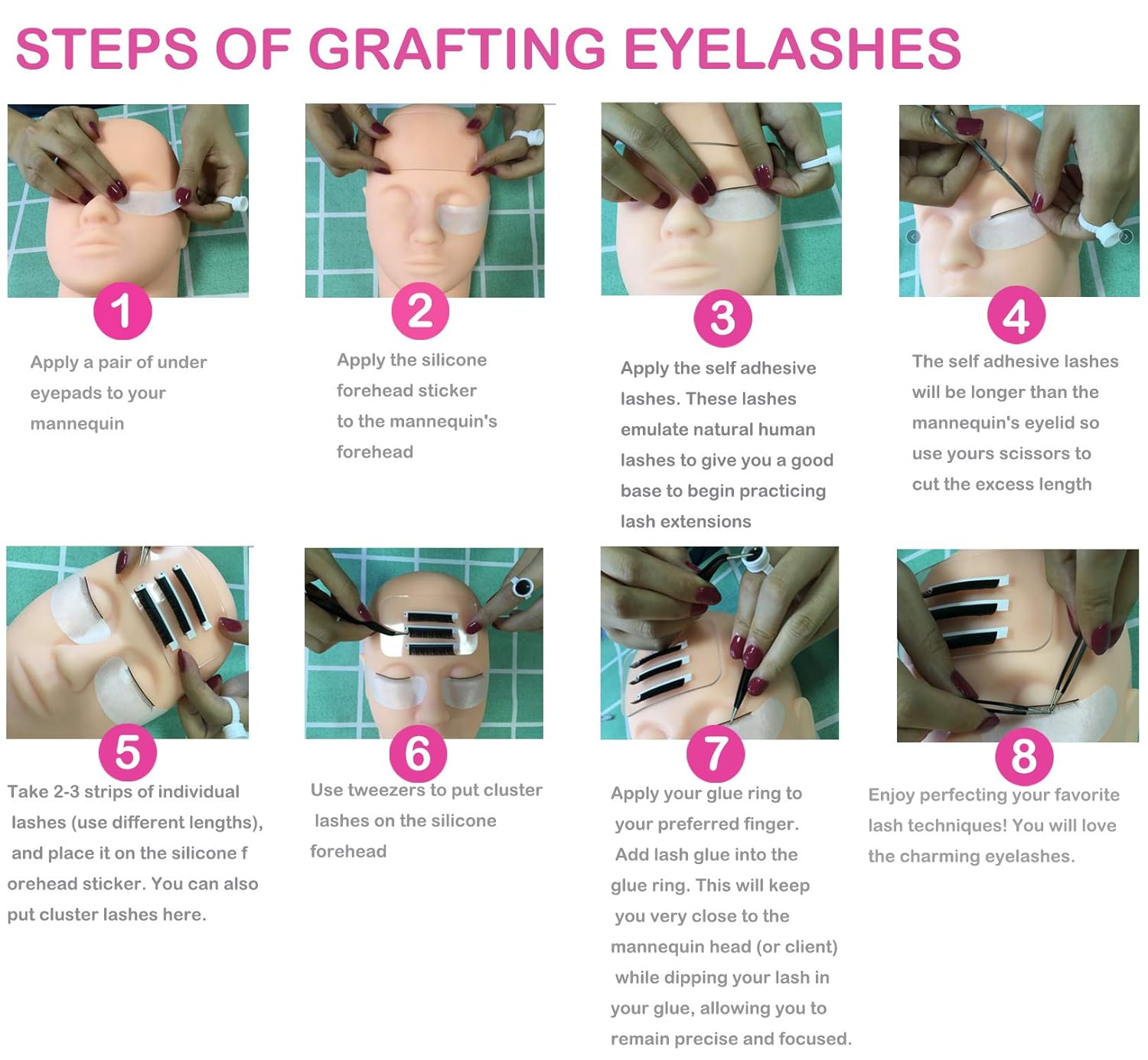 Lash extensions kit false eyelash and cotton swabs close up