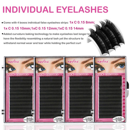 Side angle of lash extensions kit mannequin head with lashes