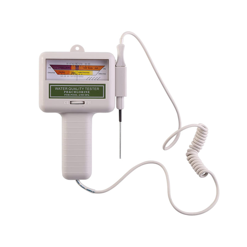 Chlorine tester pH meter showing clear screen display