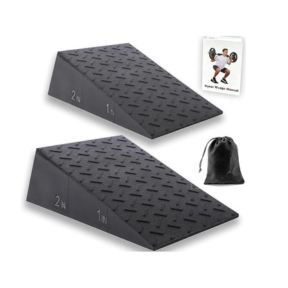Side view of squat wedge heel ramp showing 15 degree incline