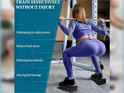 Squat wedge heel ramp with retail box packaging