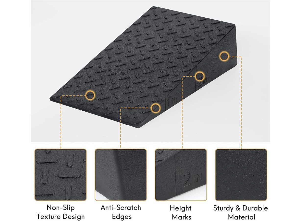 Squat wedge heel ramp with retail box packaging