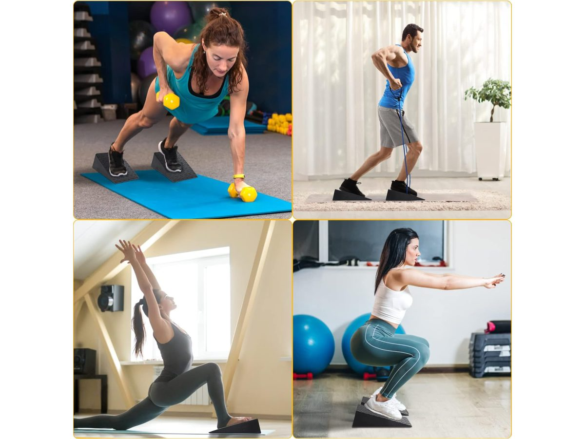 Squat wedge heel ramp with retail box packaging