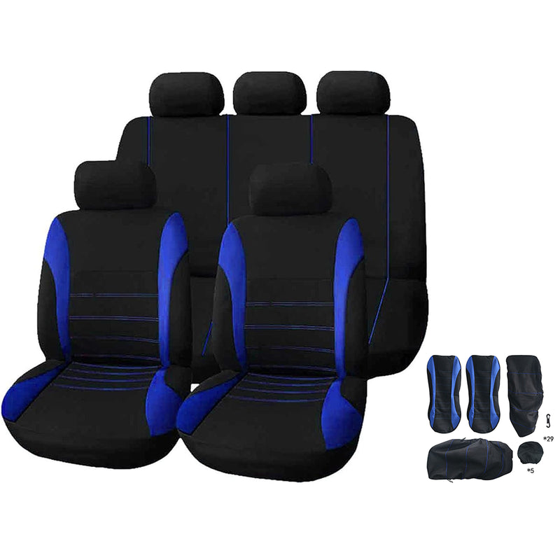 Car seat covers set universal front seat black polyester material