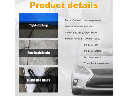 Car seat covers set universal installed in SUV interior
