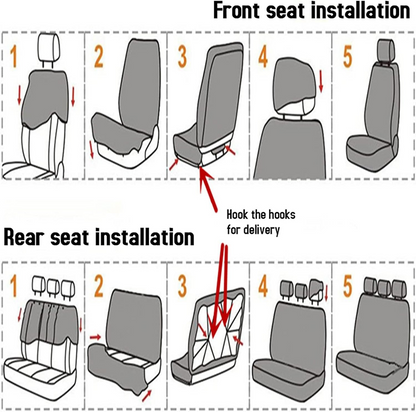 Side angle showing breathable fabric of car seat covers set universal