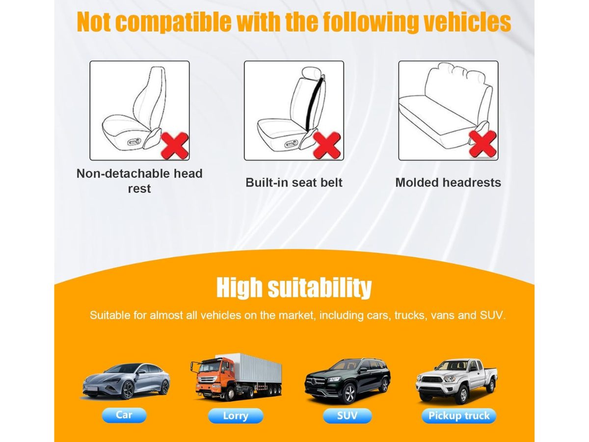 Car seat covers set universal easy to install on car seats