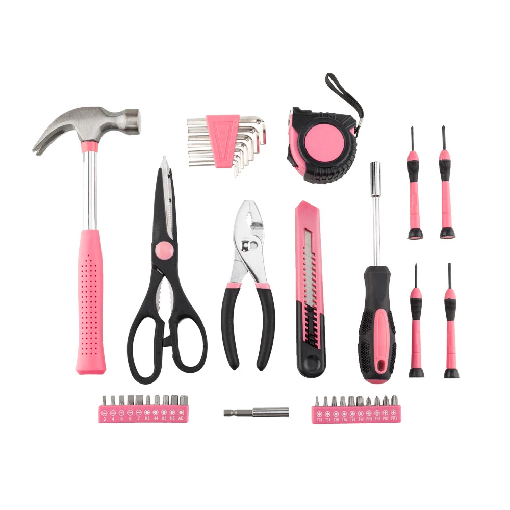 Side view of 39pcs hand tools set with tools visible