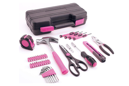 Hand tools set with claw hammer and slip-joint pliers