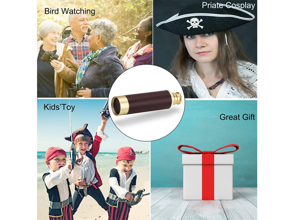 Monocular telescope with cleaning cloth and manual included