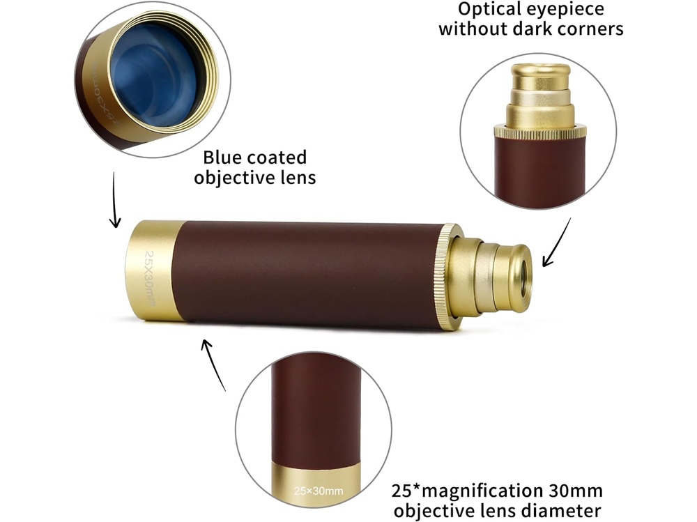 Monocular telescope with cleaning cloth and manual included