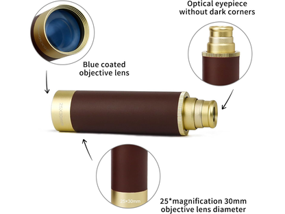 Monocular telescope with cleaning cloth and manual included