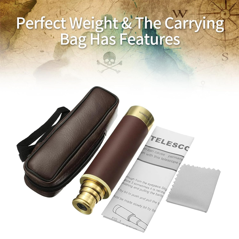 Monocular telescope with cleaning cloth and manual included