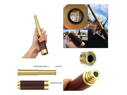 Monocular telescope with cleaning cloth and manual included
