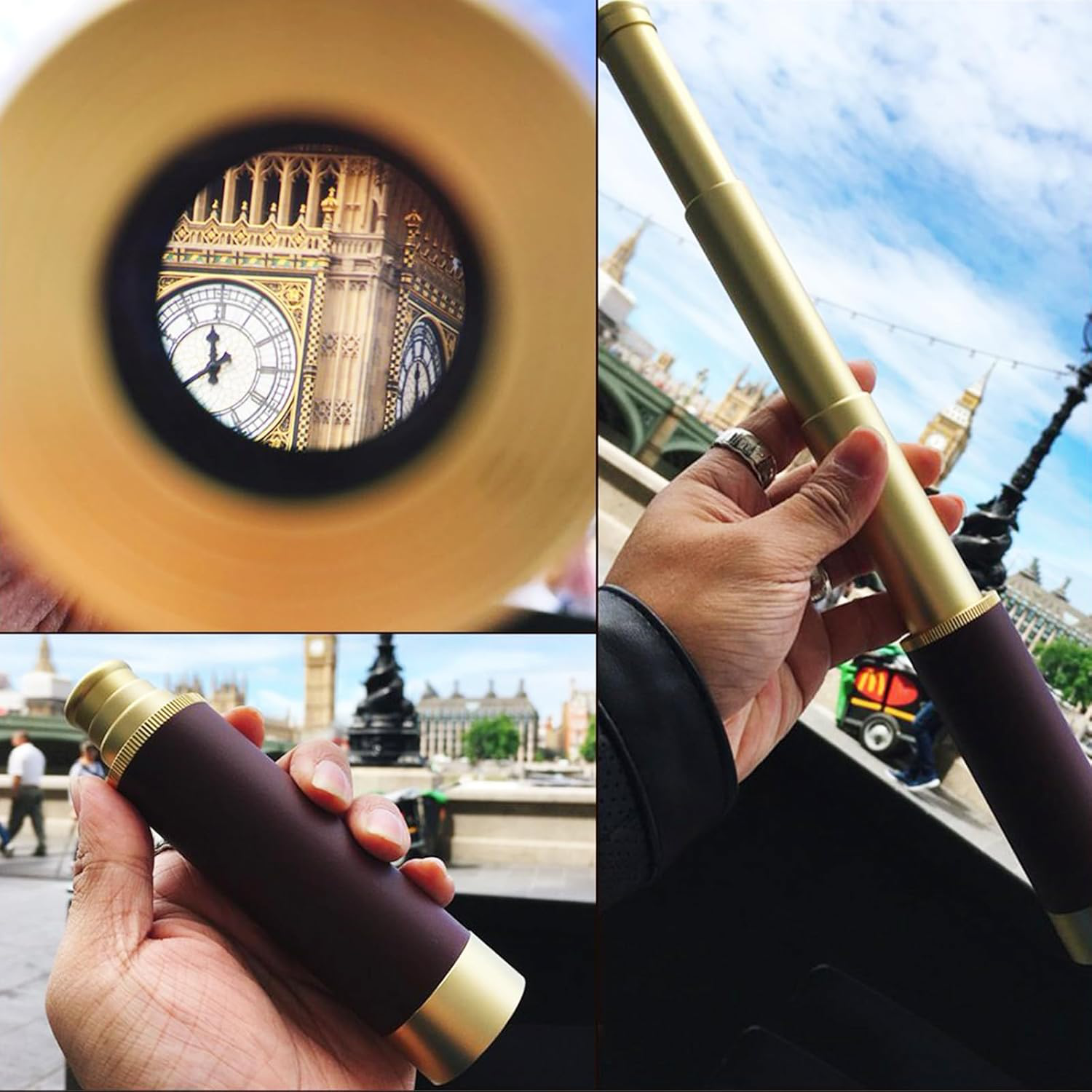 Monocular telescope angled to show length and design