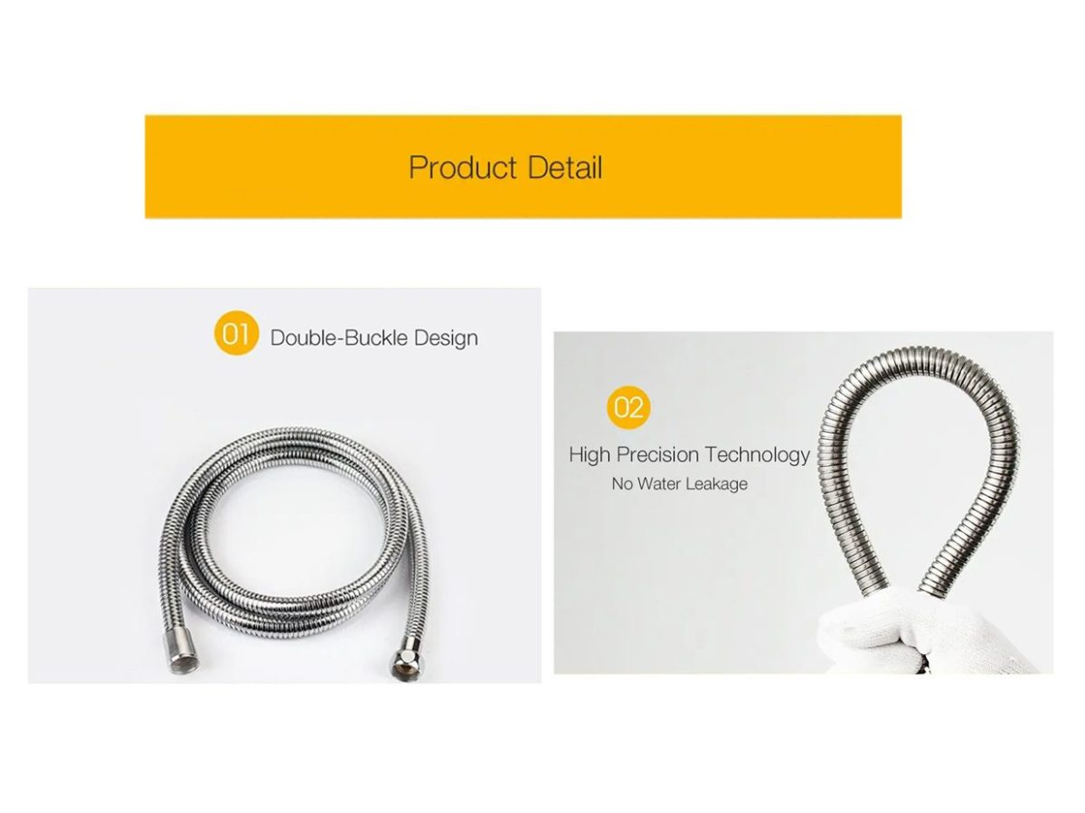 Easy to clean surface of silver chrome hand shower set