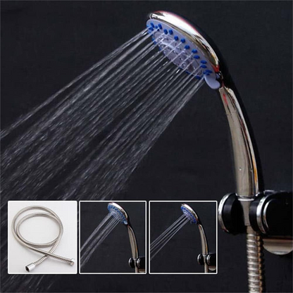 Angle-adjustable holder for hand shower set in use