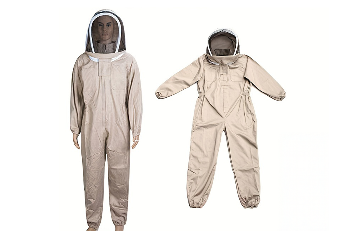 Close-up of bee suit large ventilated polycotton fabric