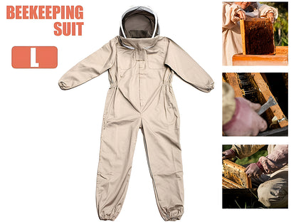 Side view of bee suit large with elastic cuffs and waistband