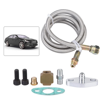 Turbo oil feed line adapter with 18 NPT blanking plug included