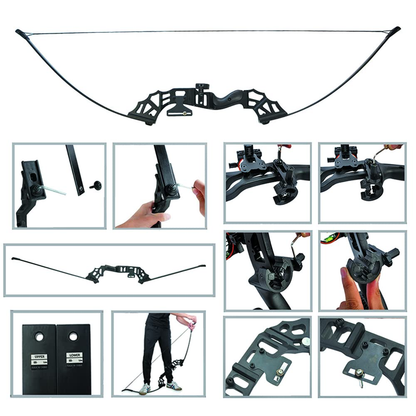 Bowstring detail with 16 strands on archery bow