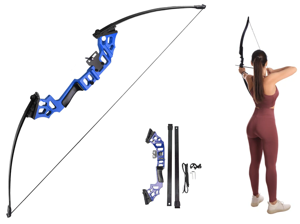 Close up of ergonomic grip on archery bow for comfort