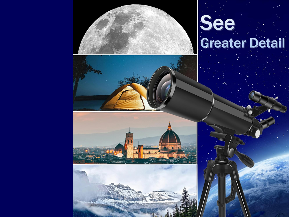 Telescope astronomical set up for night sky viewing