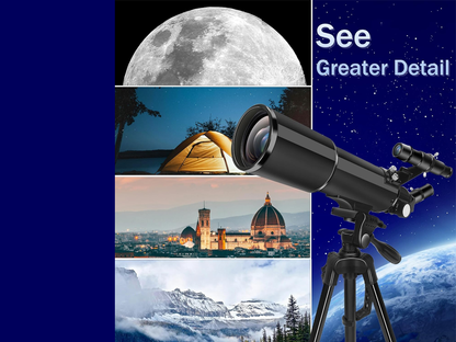 Telescope astronomical set up for night sky viewing