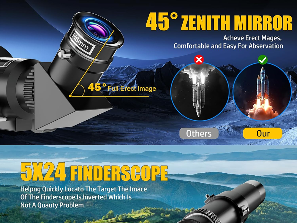 Telescope astronomical set up for night sky viewing