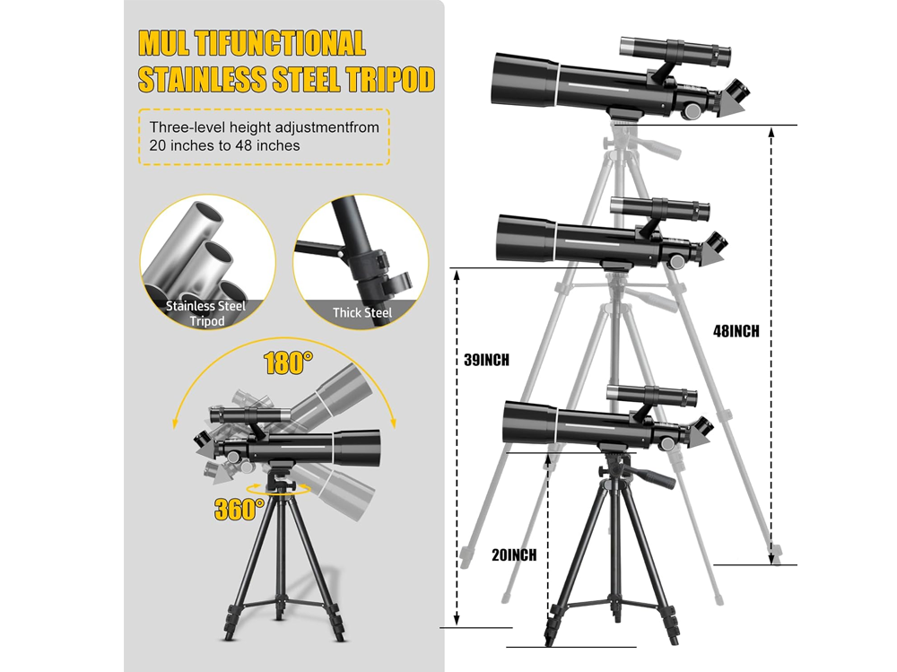 Telescope astronomical set up for night sky viewing