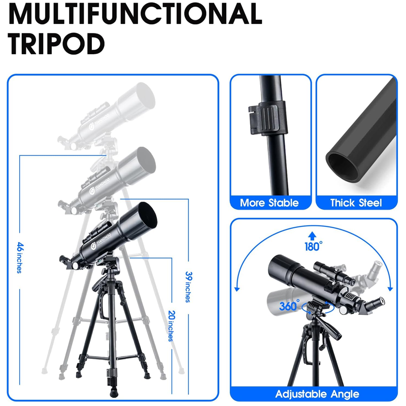 Telescope astronomical set up for night sky viewing
