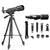 Telescope astronomical black aluminium alloy body side view