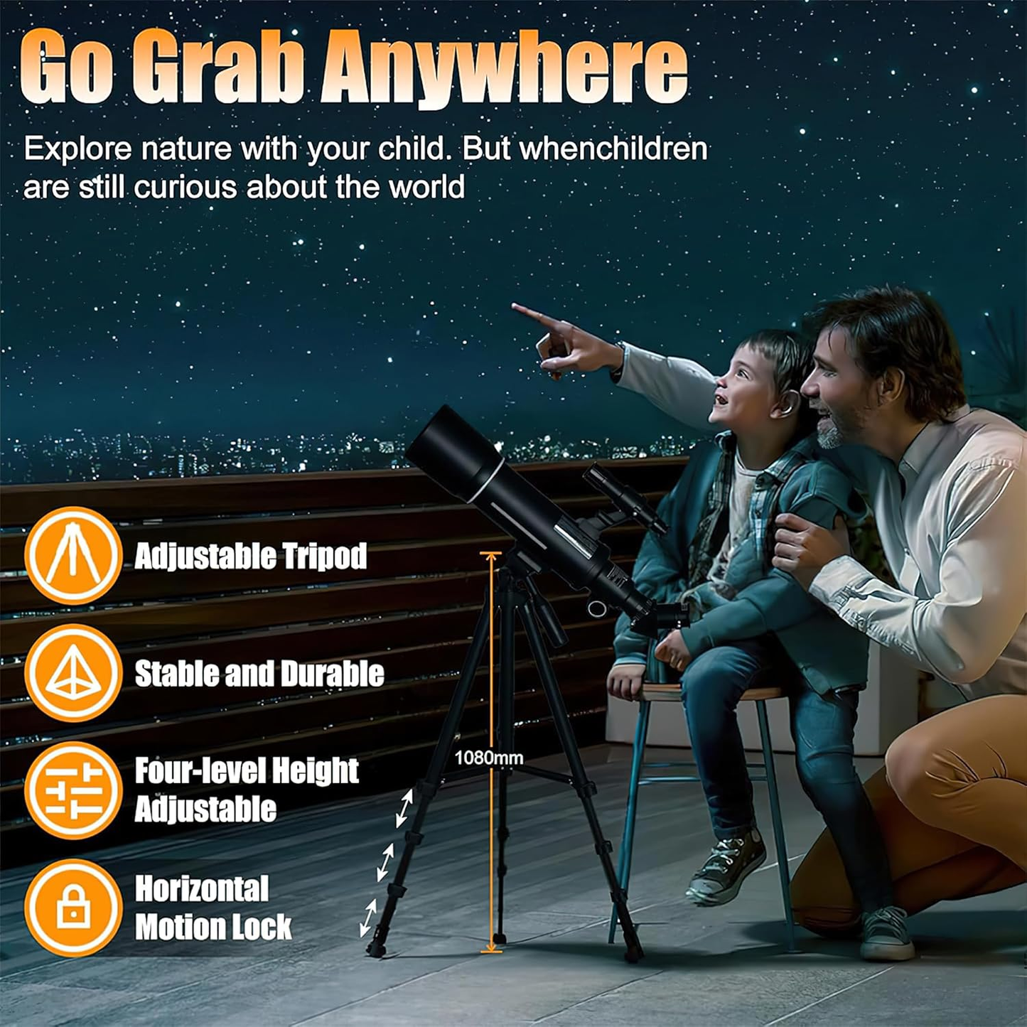 Telescope astronomical compact size for travel