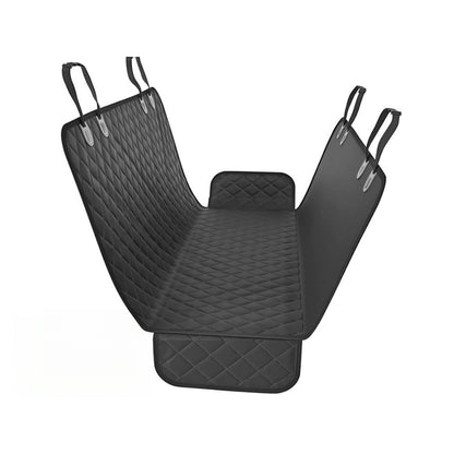 Dog car seat cover black waterproof material close up