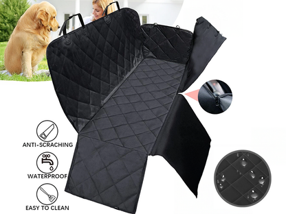 Dog car seat cover with mesh window for airflow