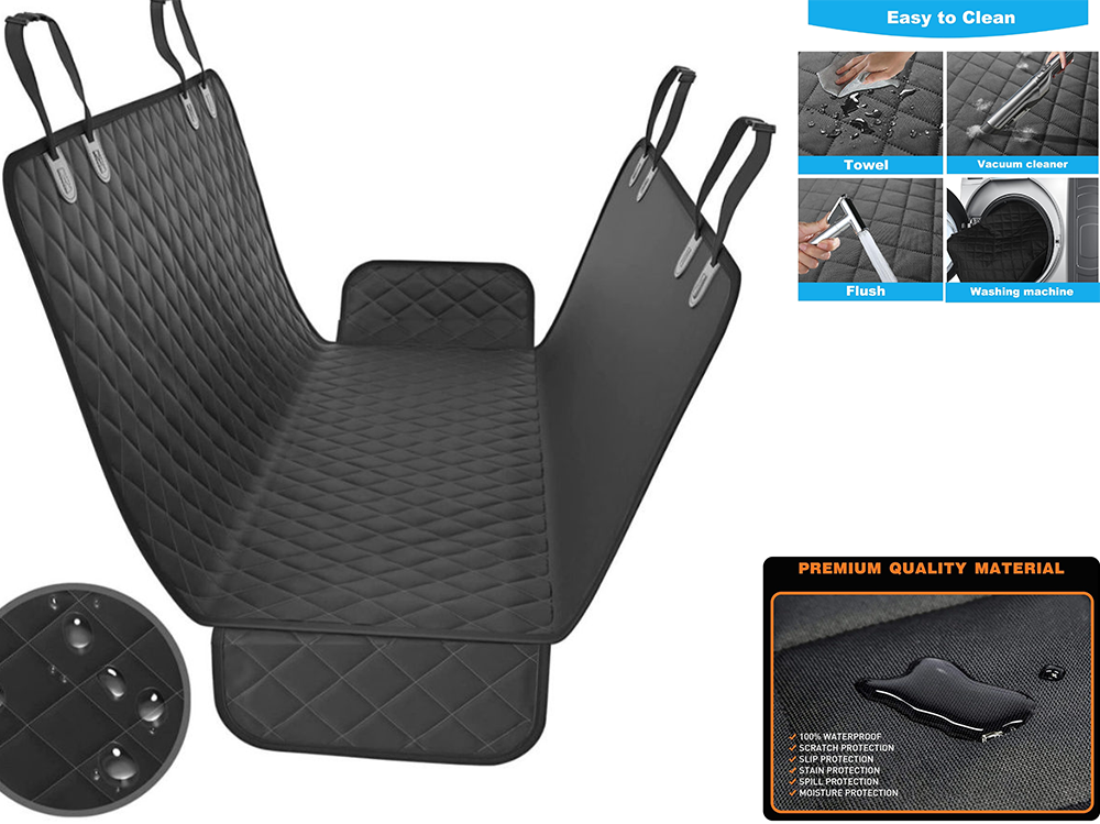 Non-slip backing detail on dog car seat cover