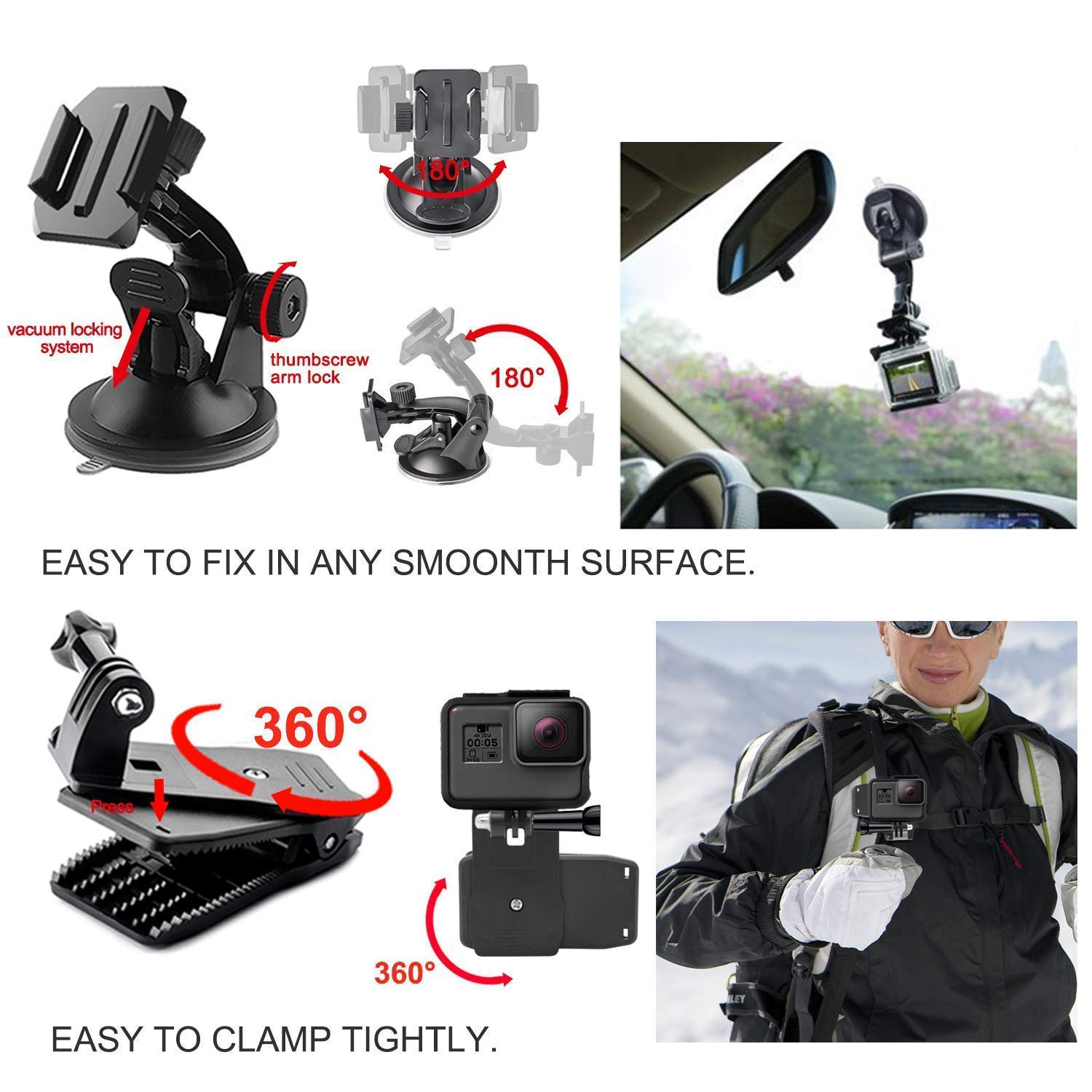Anti-fog inserts displayed alongside flat and arc mounts