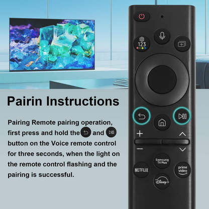 Back view of Samsung smart solar TV remote with battery cover