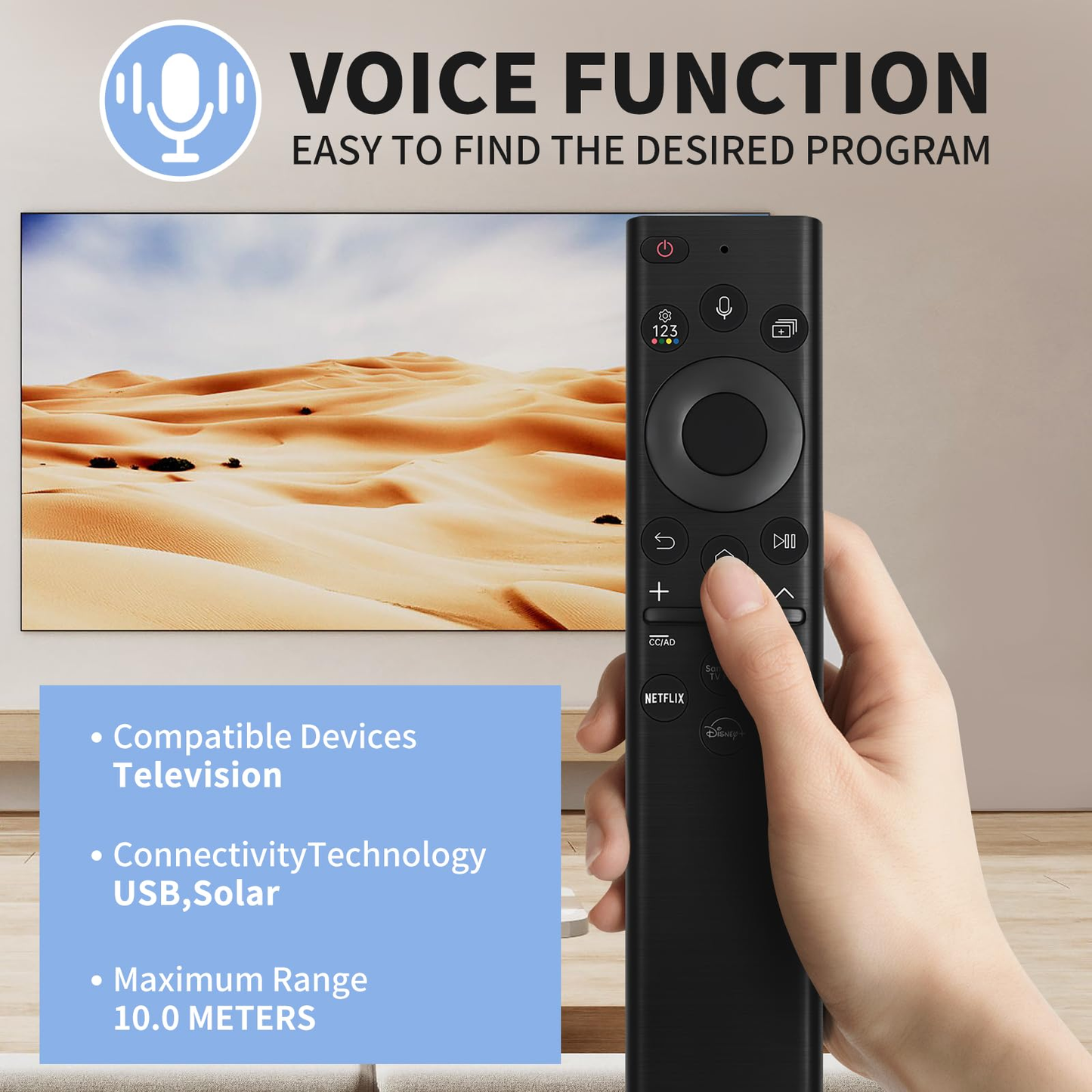 Samsung smart solar TV remote LED recharge indicator lit